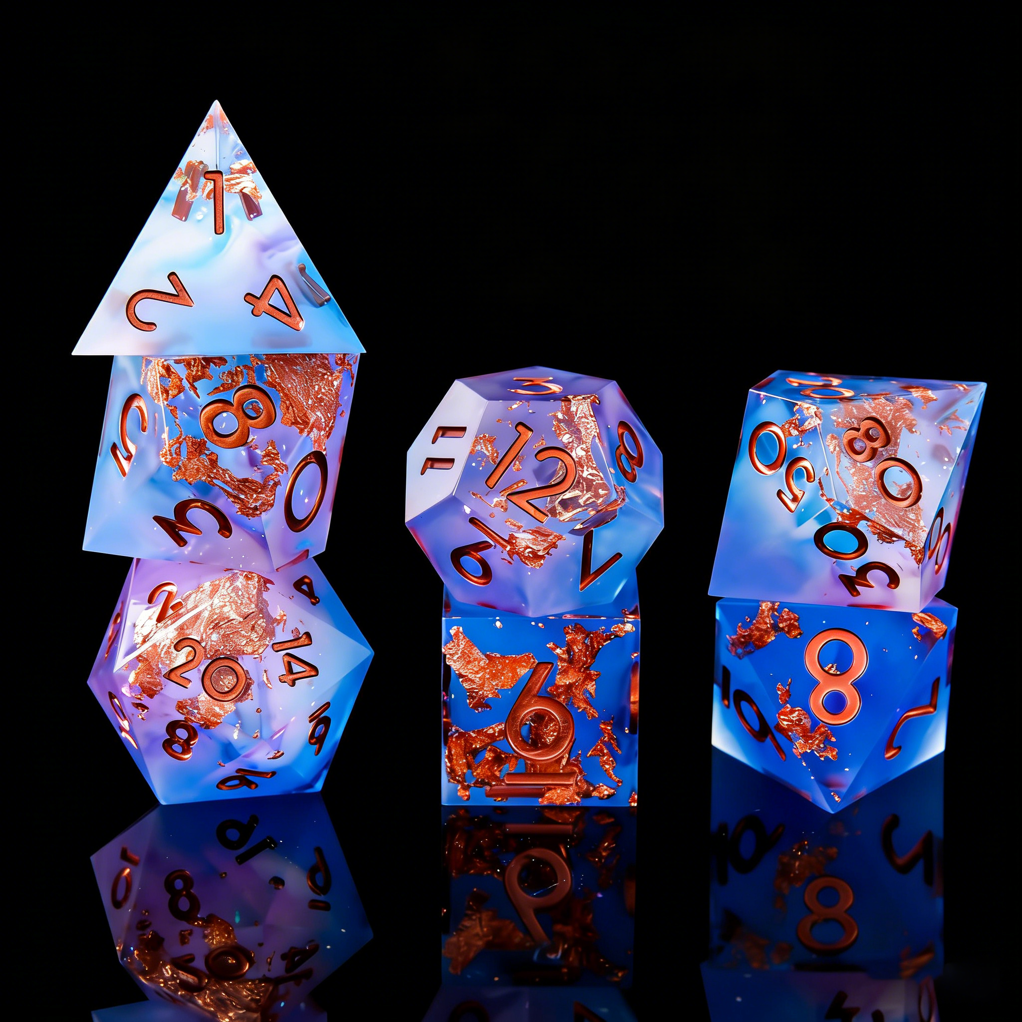 Handmade Sharp-Edge Resin Dice Set – DND COC TRPG Polyhedral RPG Dice