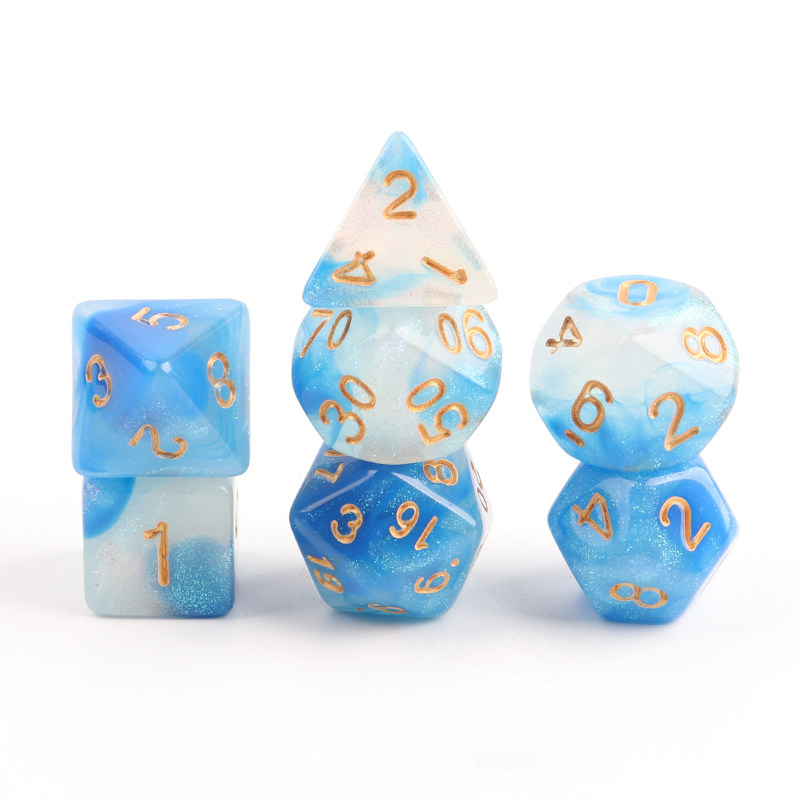 Gradient Polyhedral Dice Set – 7-Piece Acrylic DND TRPG Dice for COC Tabletop Games