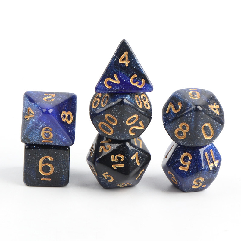Gradient Polyhedral Dice Set – 7-Piece Acrylic DND TRPG Dice for COC Tabletop Games