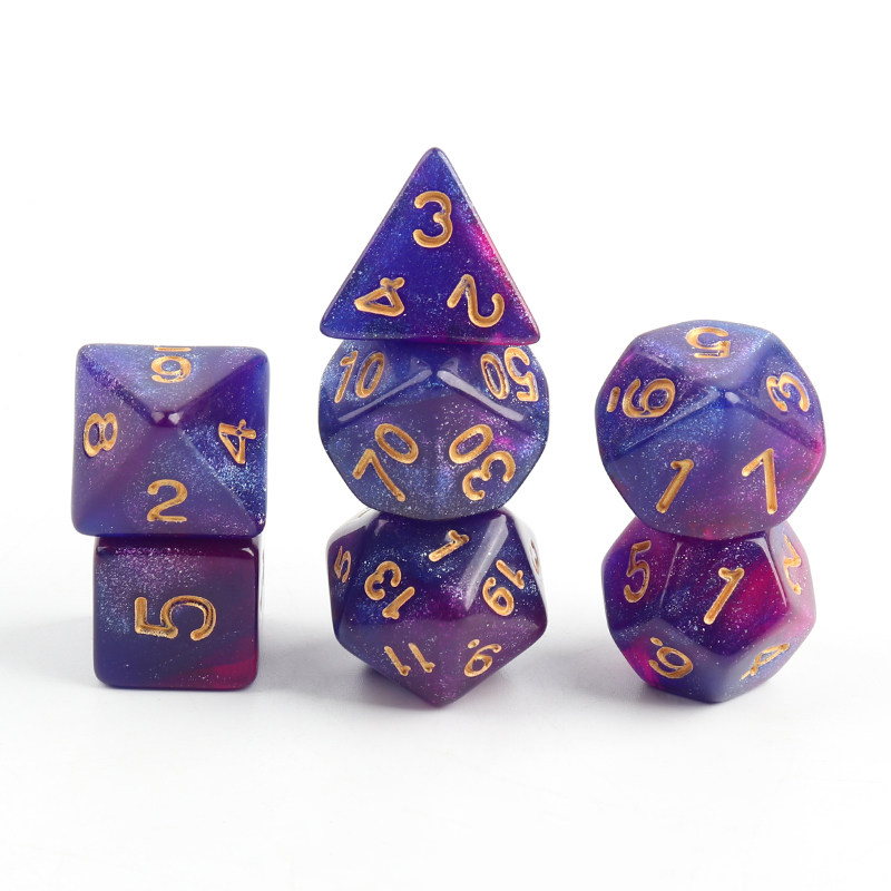 Gradient Polyhedral Dice Set – 7-Piece Acrylic DND TRPG Dice for COC Tabletop Games