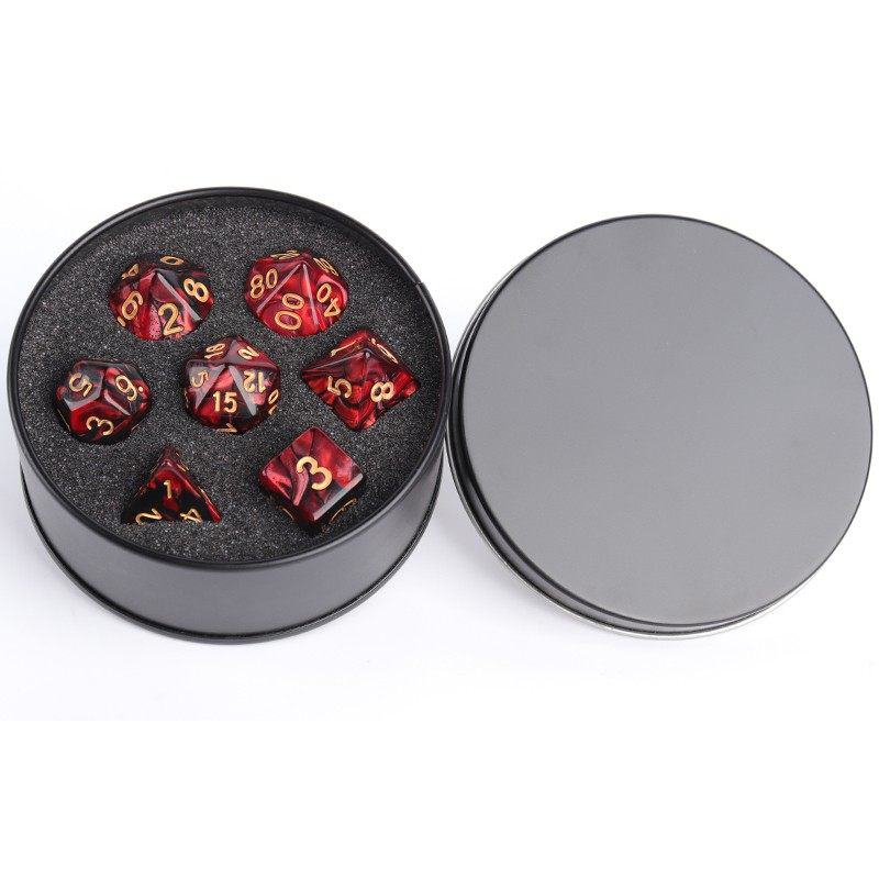 Gradient Polyhedral Dice Set – 7-Piece Acrylic DND TRPG Dice for COC Tabletop Games