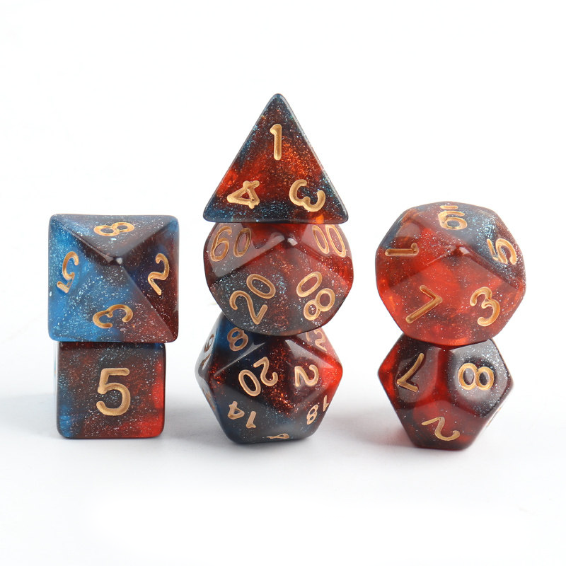 Gradient Polyhedral Dice Set – 7-Piece Acrylic DND TRPG Dice for COC Tabletop Games