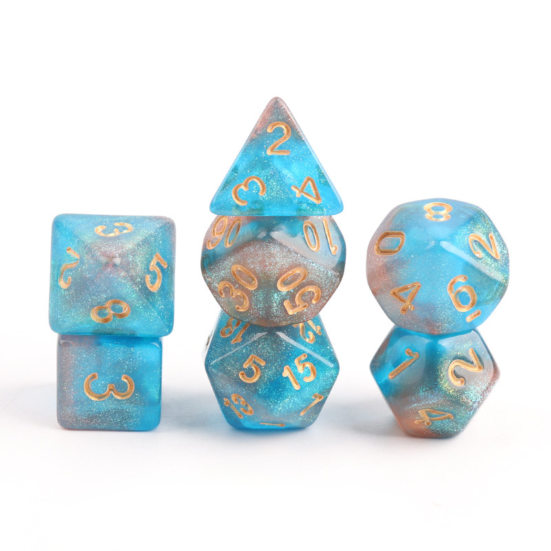 Gradient Polyhedral Dice Set – 7-Piece Acrylic DND TRPG Dice for COC Tabletop Games