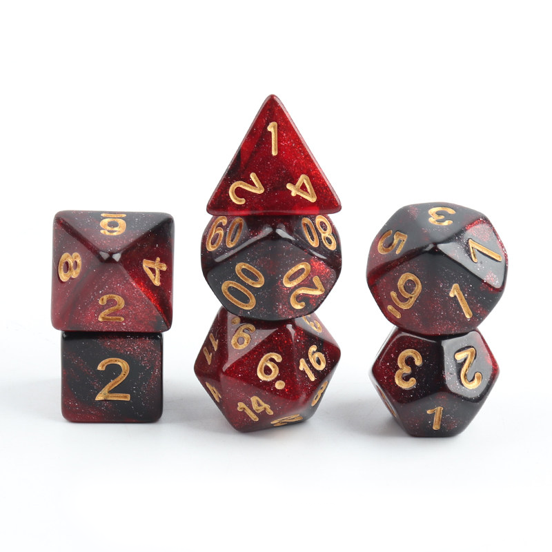 Gradient Polyhedral Dice Set – 7-Piece Acrylic DND TRPG Dice for COC Tabletop Games