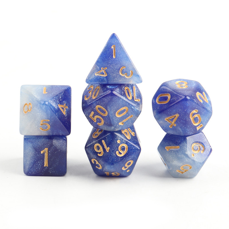 Gradient Polyhedral Dice Set – 7-Piece Acrylic DND TRPG Dice for COC Tabletop Games