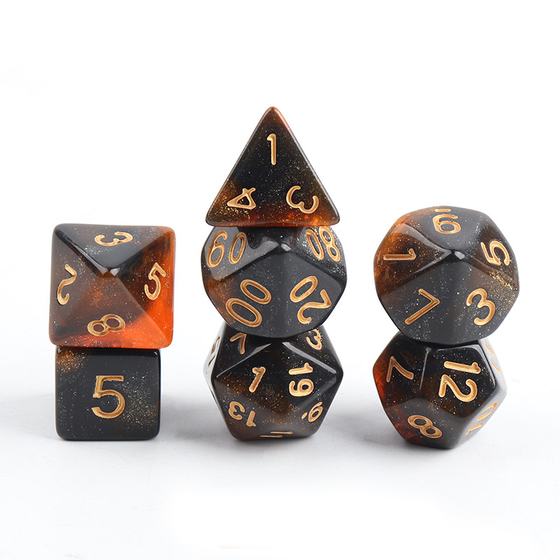 Gradient Polyhedral Dice Set – 7-Piece Acrylic DND TRPG Dice for COC Tabletop Games