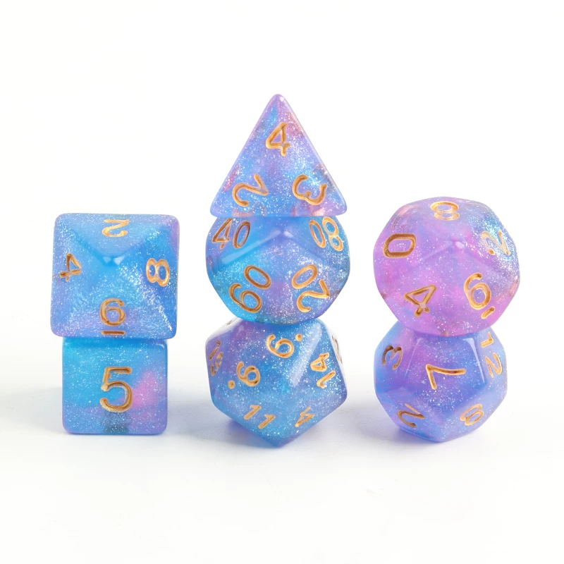 Gradient Polyhedral Dice Set – 7-Piece Acrylic DND TRPG Dice for COC Tabletop Games