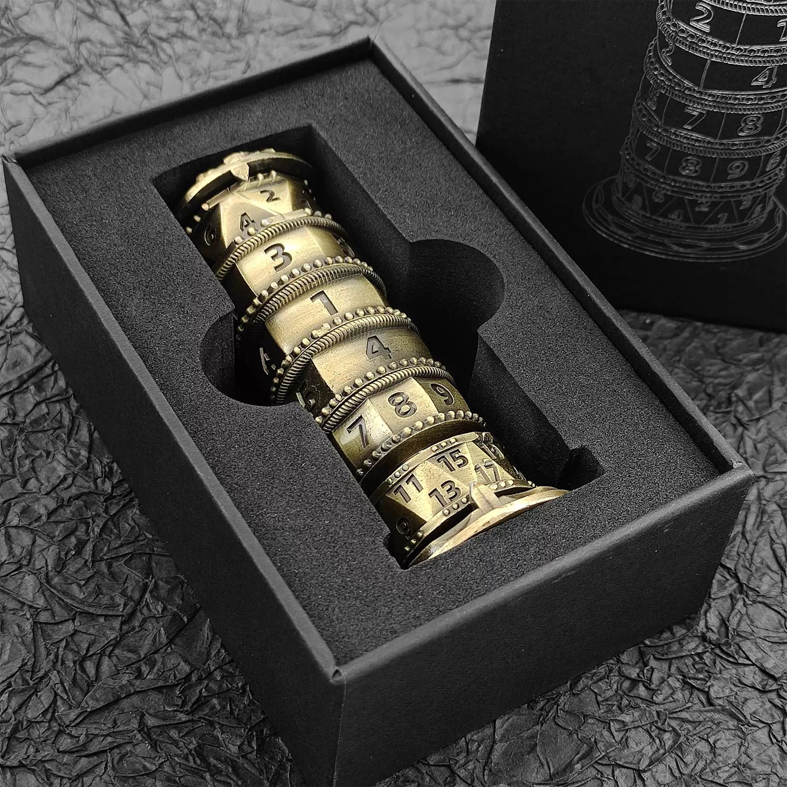Metal Tower Dice Set – 7-in-1 DND, COC, Dragon & Dungeon D20 Polyhedral Dice