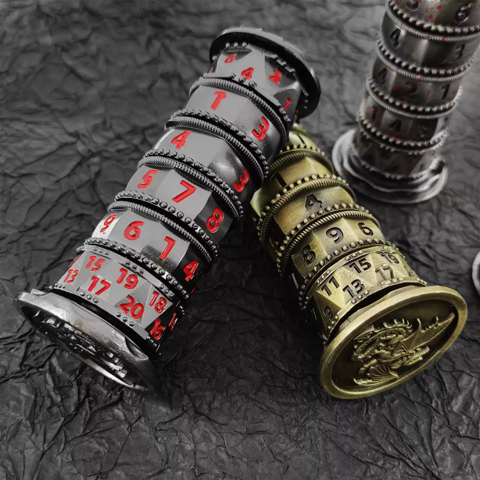 Metal Tower Dice Set – 7-in-1 DND, COC, Dragon & Dungeon D20 Polyhedral Dice
