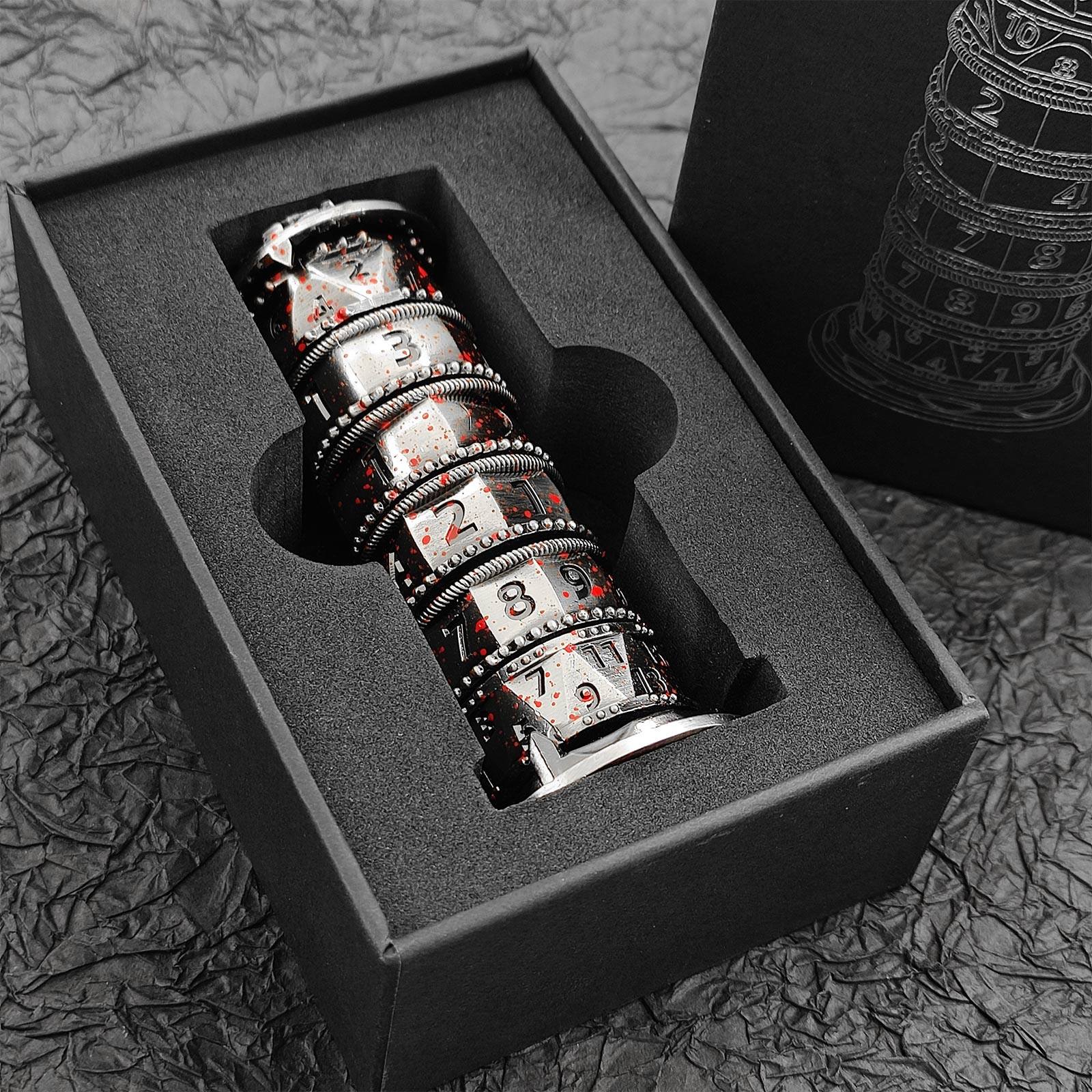Metal Tower Dice Set – 7-in-1 DND, COC, Dragon & Dungeon D20 Polyhedral Dice