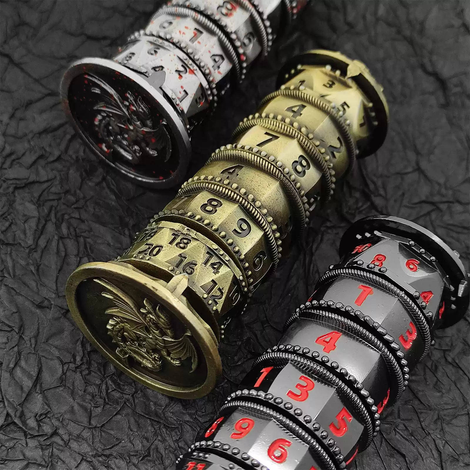 Metal Tower Dice Set – 7-in-1 DND, COC, Dragon & Dungeon D20 Polyhedral Dice