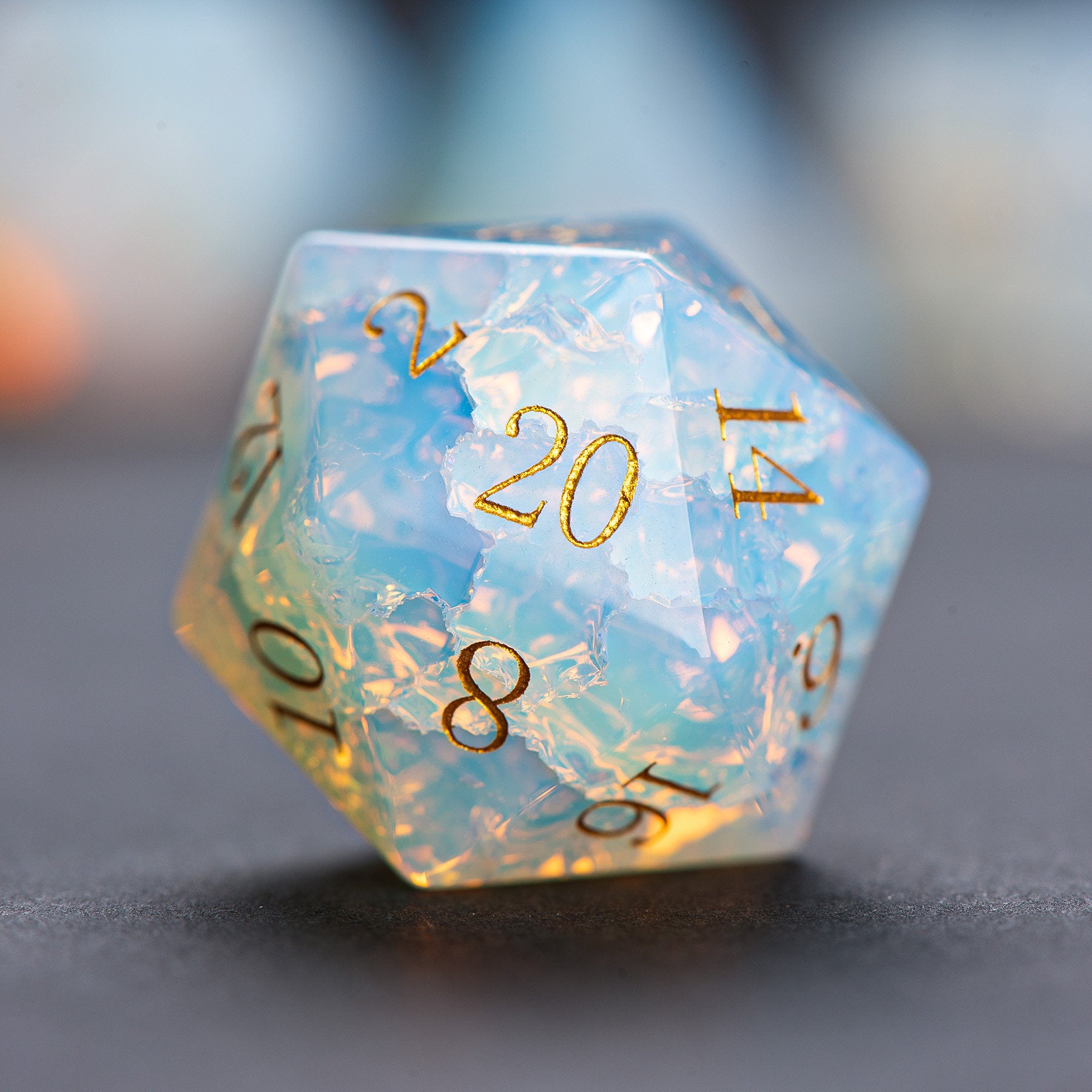 Opal Gemstone Dice Set – DND, COC, Baldur’s Gate Tabletop RPG Multi-Sided Dice