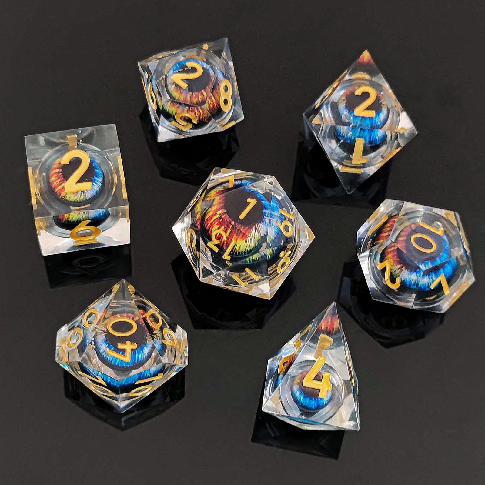 Dragon Eye Resin Dice – Movable Eye D20 Dice for COC, DND, Baldur’s Gate 3 TRPG