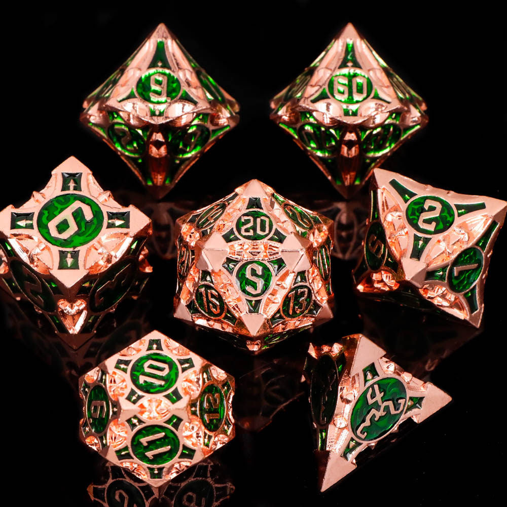 Bloodstain Solid Metal DND Dice Sharp Edges for TRPG