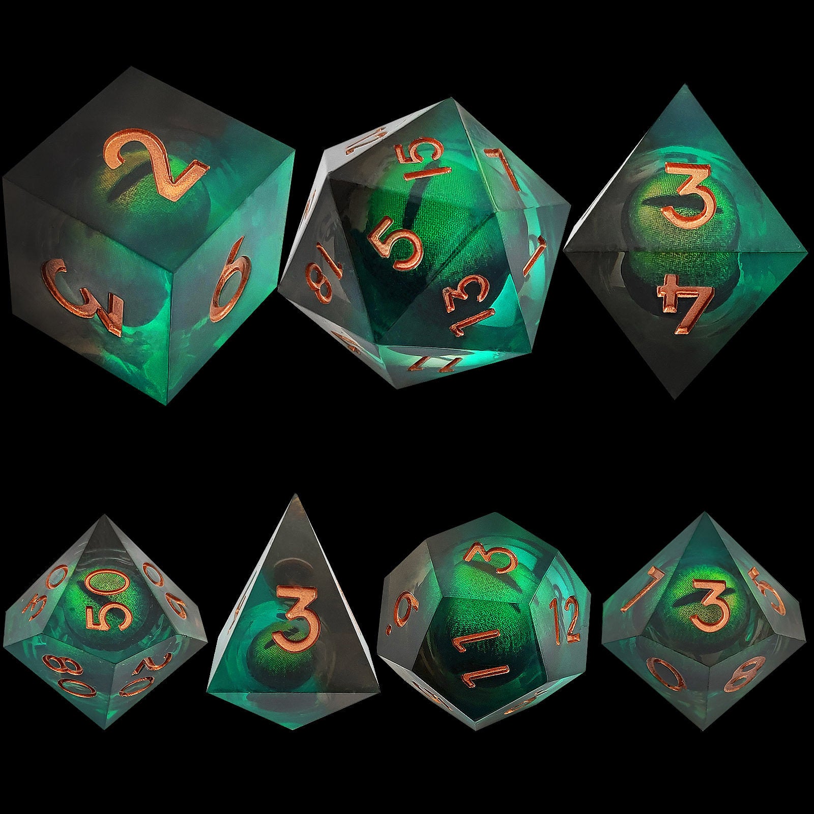 Dragon Eye Resin Dice – Movable Eye D20 Dice for COC, DND, Baldur’s Gate 3 TRPG