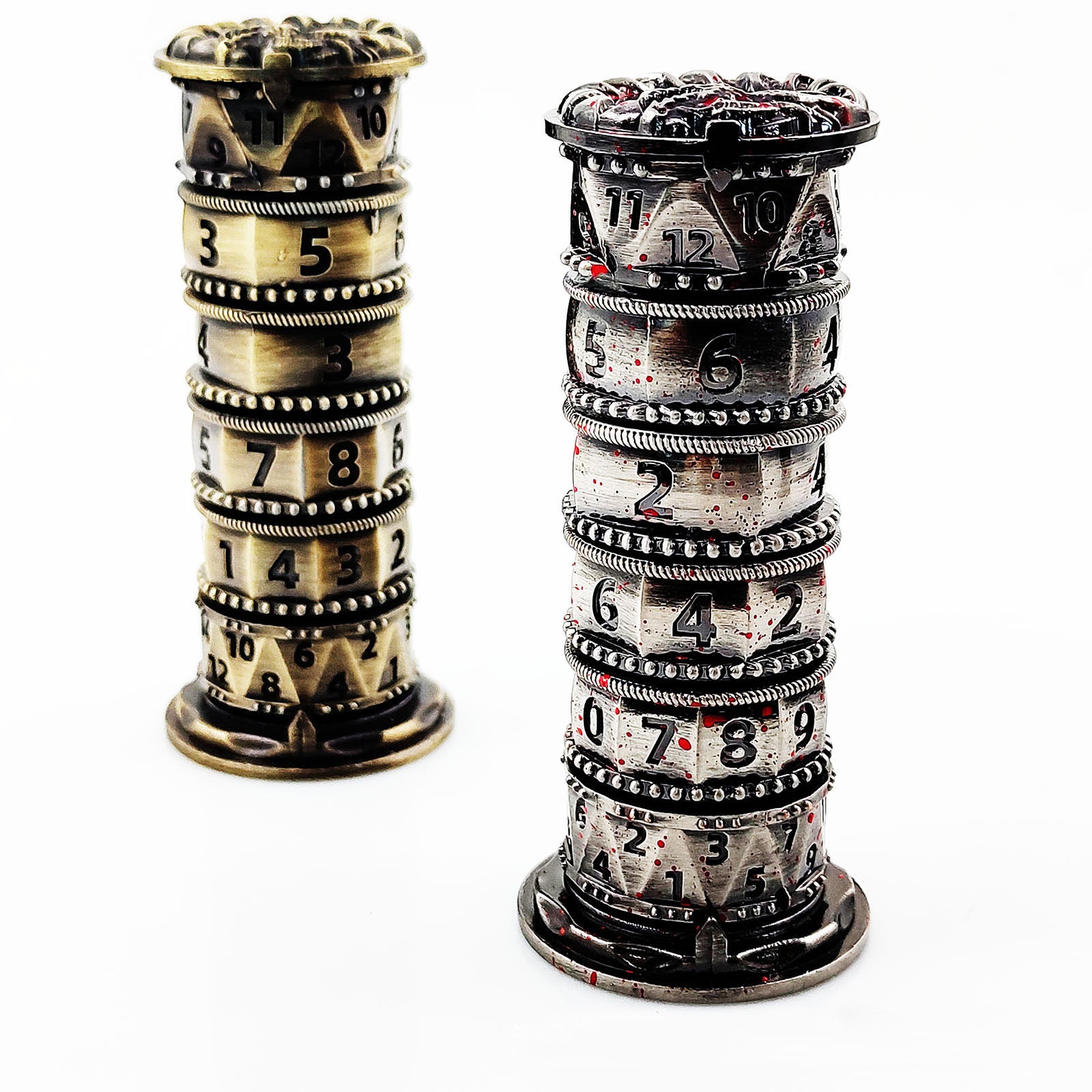 Metal Tower Dice Set – 7-in-1 DND, COC, Dragon & Dungeon D20 Polyhedral Dice