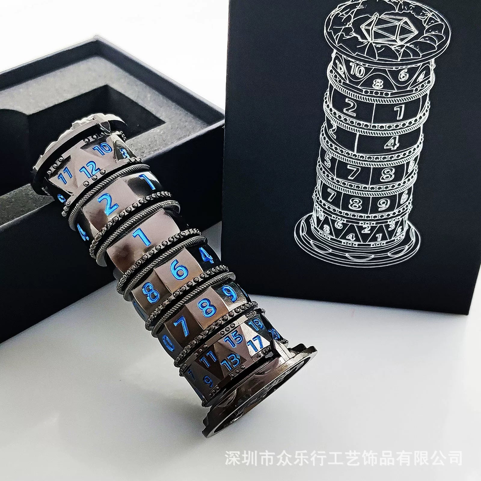 Metal Tower Dice Set – 7-in-1 DND, COC, Dragon & Dungeon D20 Polyhedral Dice
