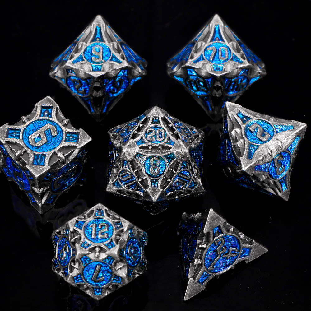 Bloodstain Solid Metal DND Dice Sharp Edges for TRPG