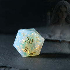 Opal Gemstone Dice Set – DND, COC, Baldur’s Gate Tabletop RPG Multi-Sided Dice