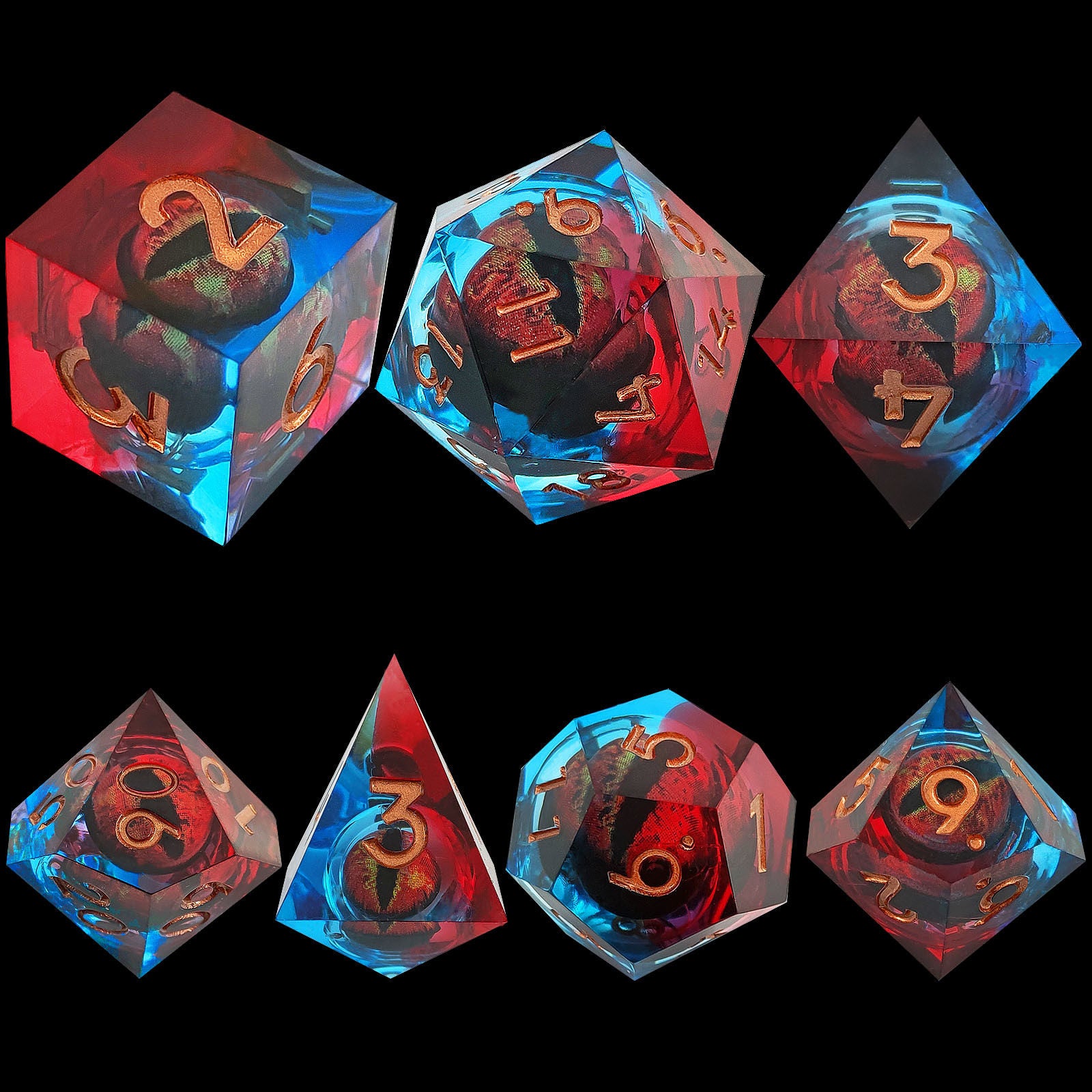 Dragon Eye Resin Dice – Movable Eye D20 Dice for COC, DND, Baldur’s Gate 3 TRPG
