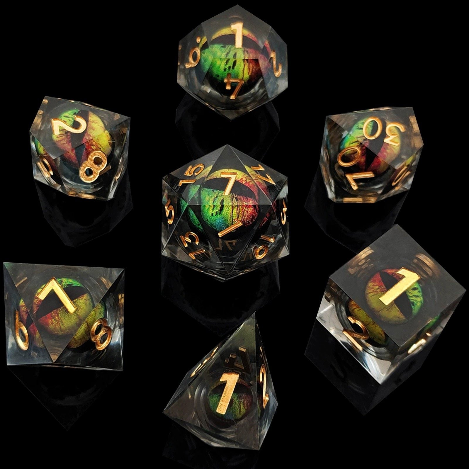 Dragon Eye Resin Dice – Movable Eye D20 Dice for COC, DND, Baldur’s Gate 3 TRPG