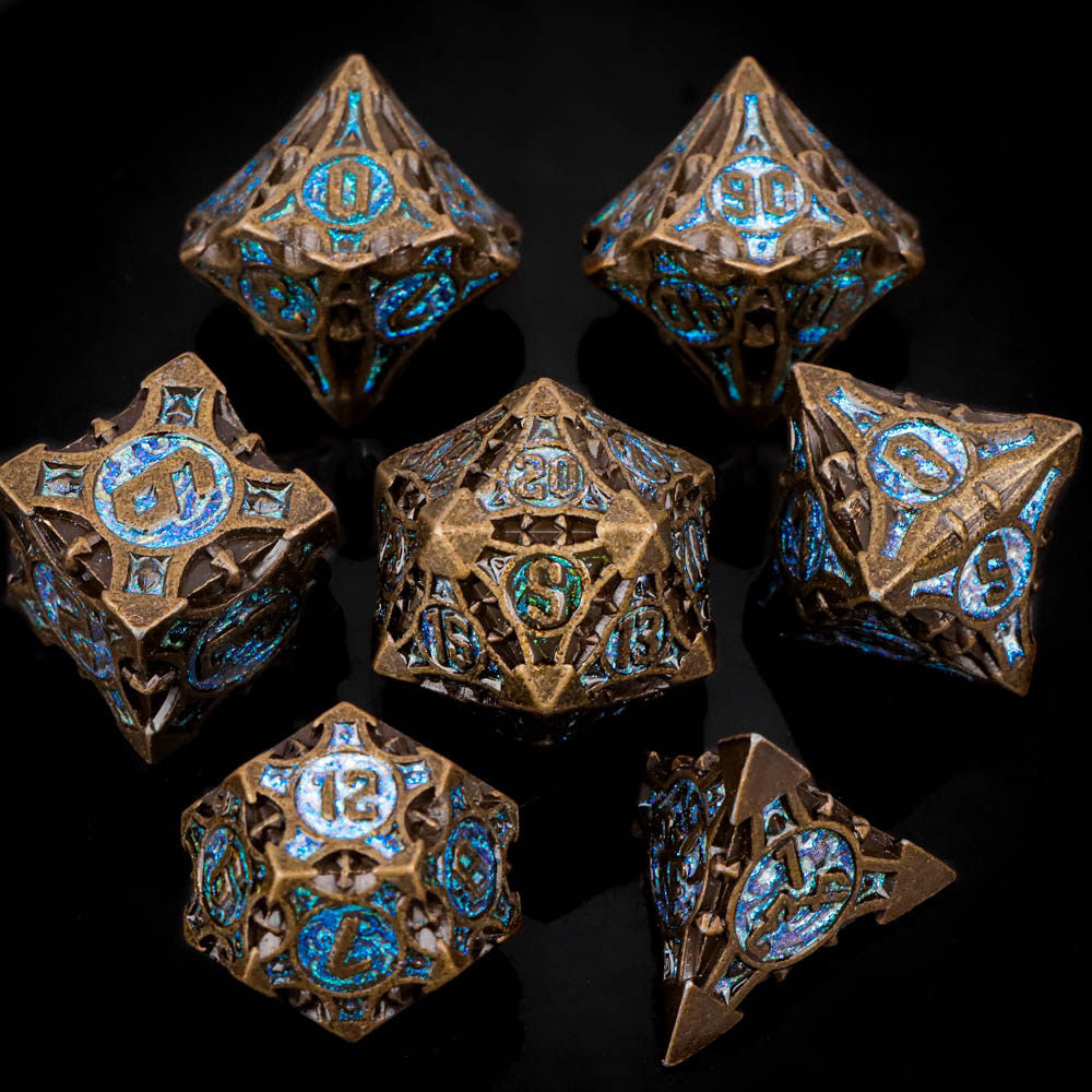 Bloodstain Solid Metal DND Dice Sharp Edges for TRPG