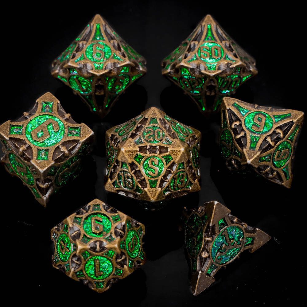 Bloodstain Solid Metal DND Dice Sharp Edges for TRPG