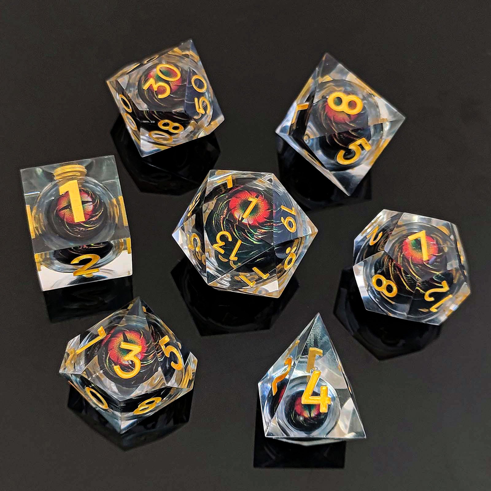 Dragon Eye Resin Dice – Movable Eye D20 Dice for COC, DND, Baldur’s Gate 3 TRPG