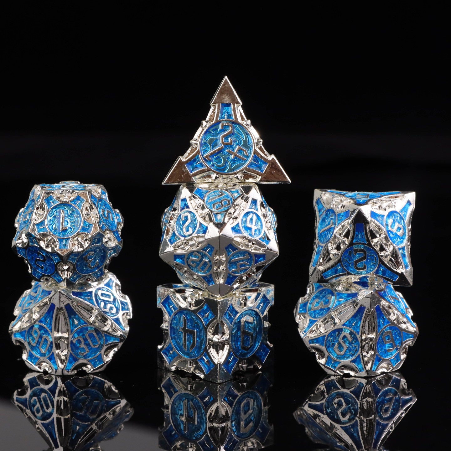 Bloodstain Solid Metal DND Dice Sharp Edges for TRPG