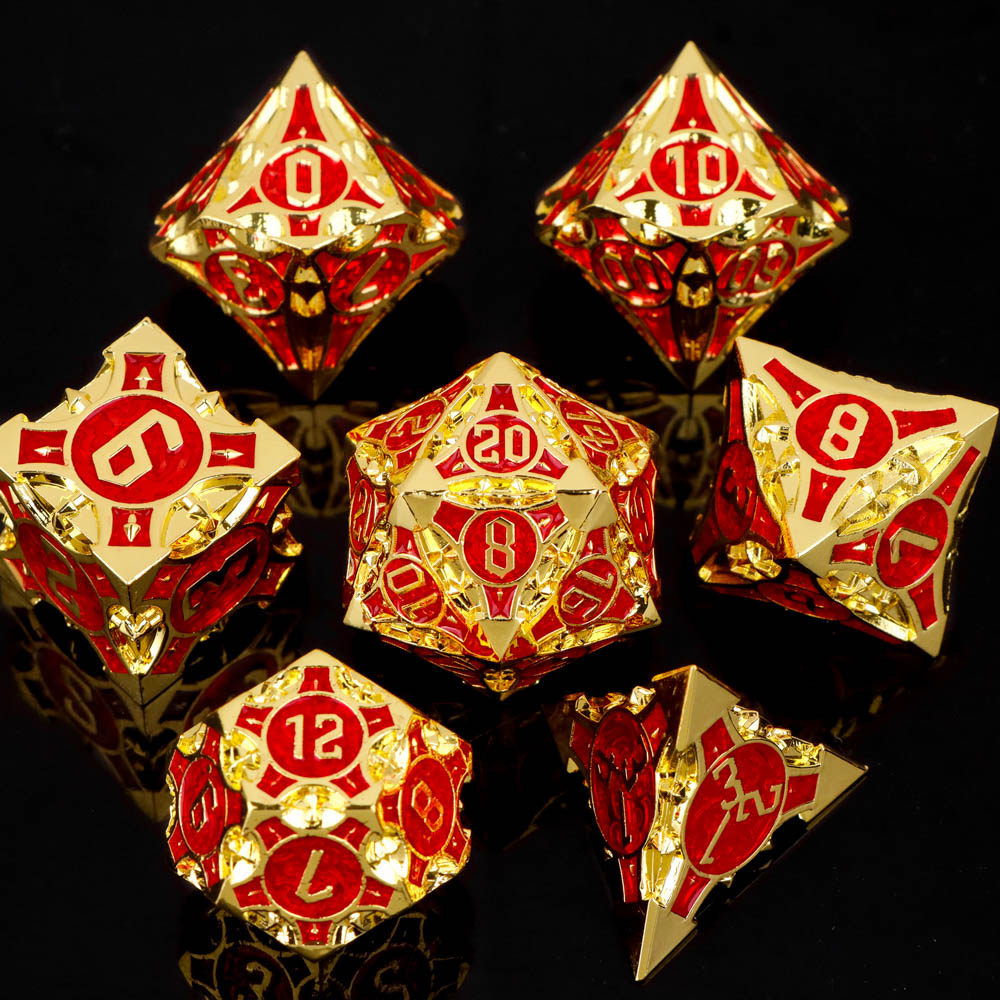 Bloodstain Solid Metal DND Dice Sharp Edges for TRPG