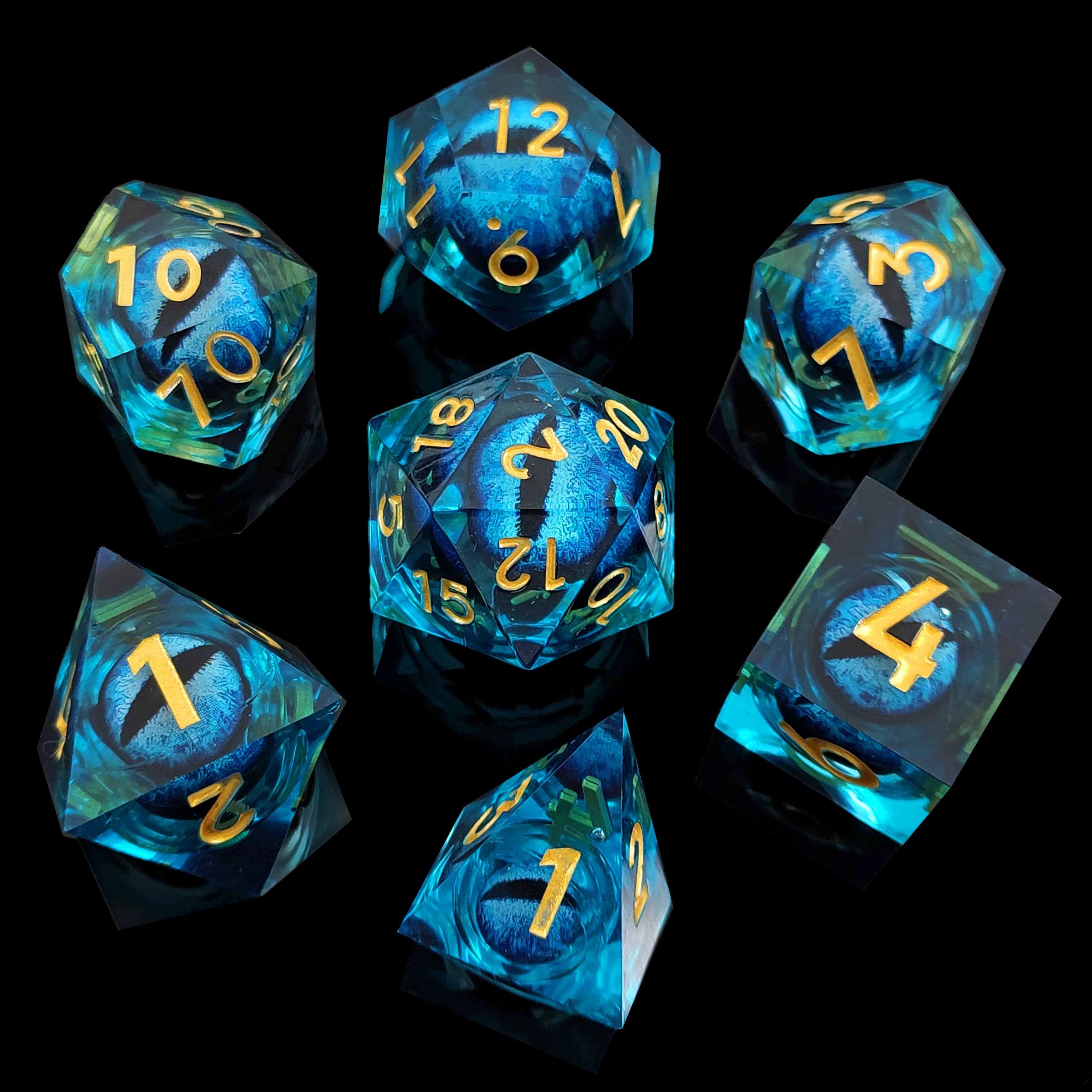 Dragon Eye Resin Dice – Movable Eye D20 Dice for COC, DND, Baldur’s Gate 3 TRPG