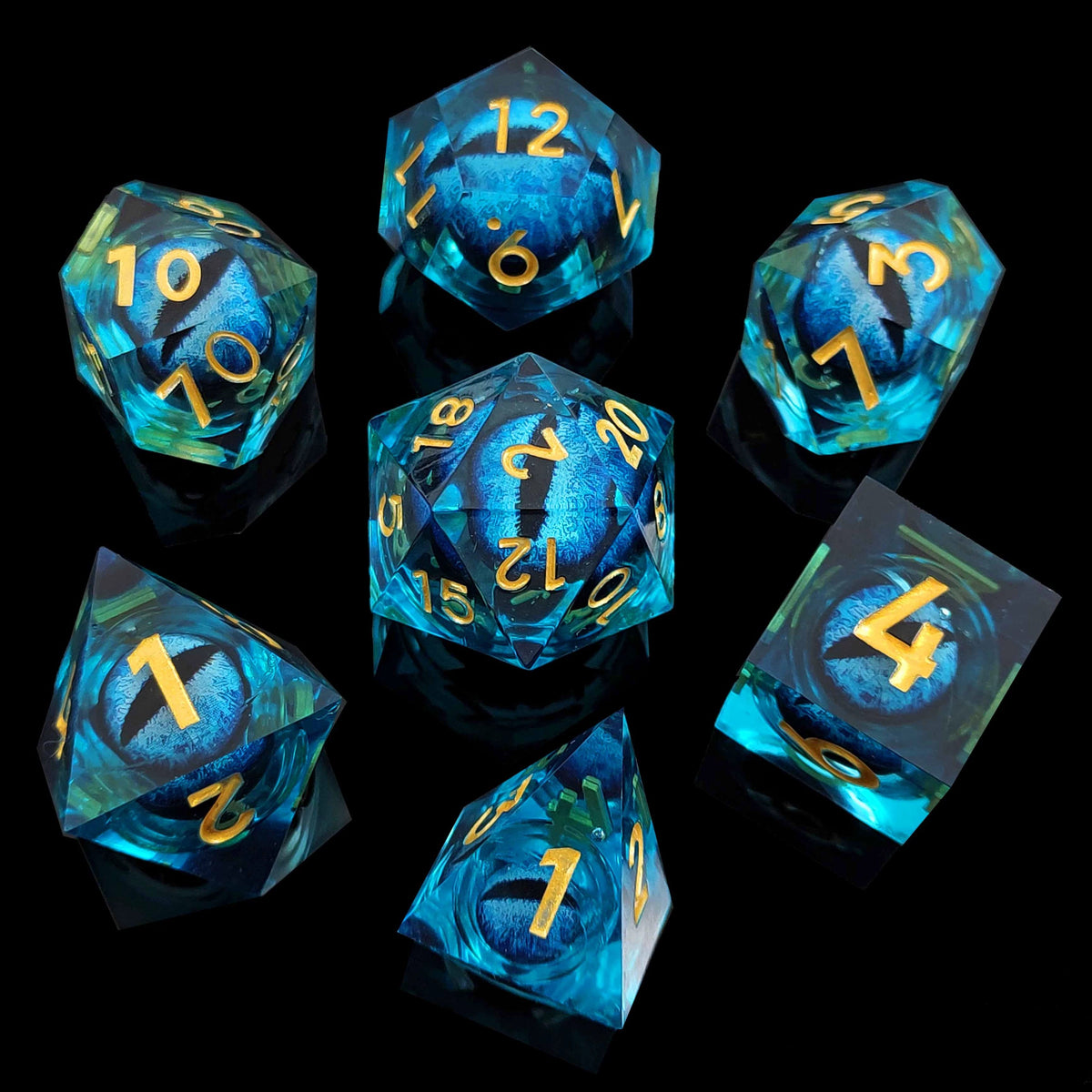 Dragon Eye Resin Dice – Movable Eye D20 Dice for COC, DND, Baldur’s Gate 3 TRPG