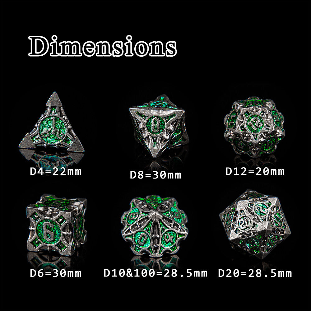 Bloodstain Solid Metal DND Dice Sharp Edges for TRPG