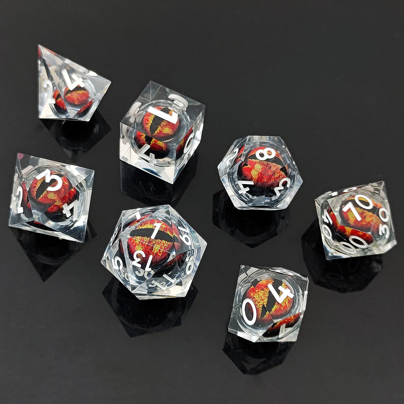 Dragon Eye Resin Dice – Movable Eye D20 Dice for COC, DND, Baldur’s Gate 3 TRPG