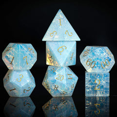 Opal Gemstone Dice Set – DND, COC, Baldur’s Gate Tabletop RPG Multi-Sided Dice