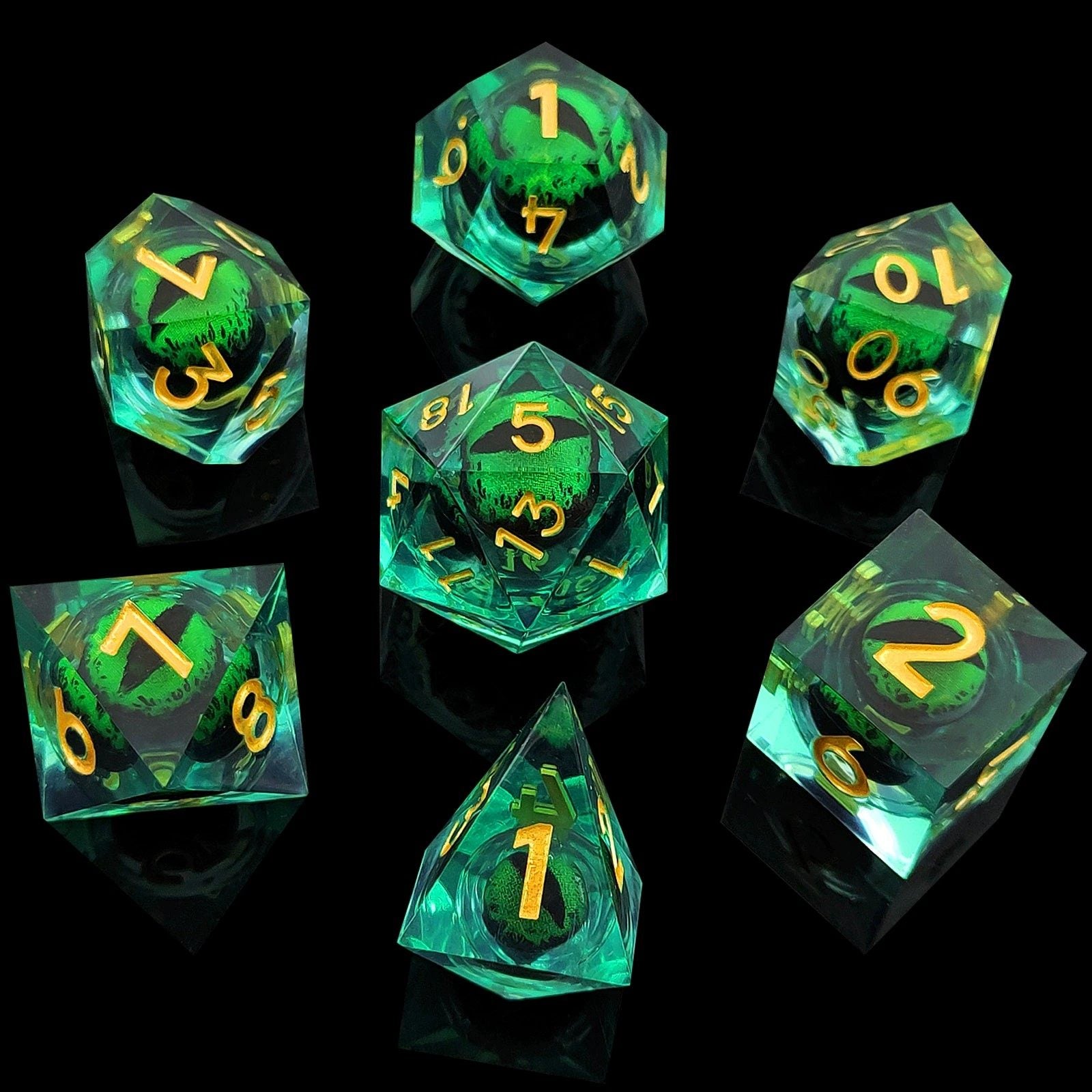 Dragon Eye Resin Dice – Movable Eye D20 Dice for COC, DND, Baldur’s Gate 3 TRPG