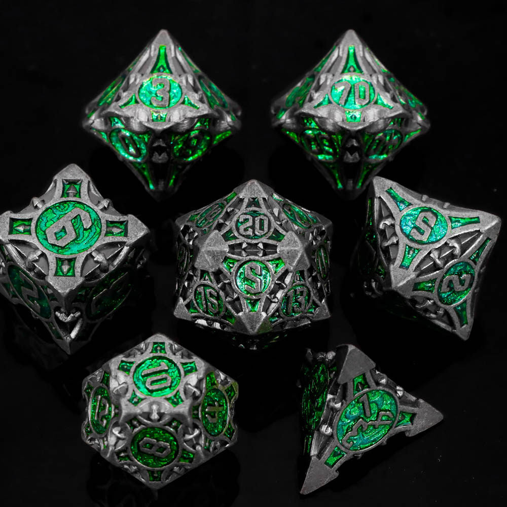 Bloodstain Solid Metal DND Dice Sharp Edges for TRPG
