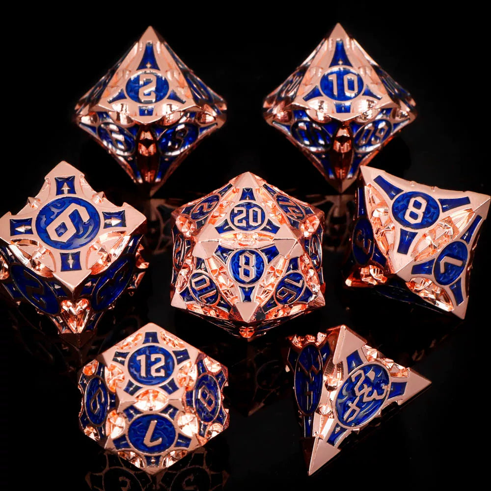 Bloodstain Solid Metal DND Dice Sharp Edges for TRPG