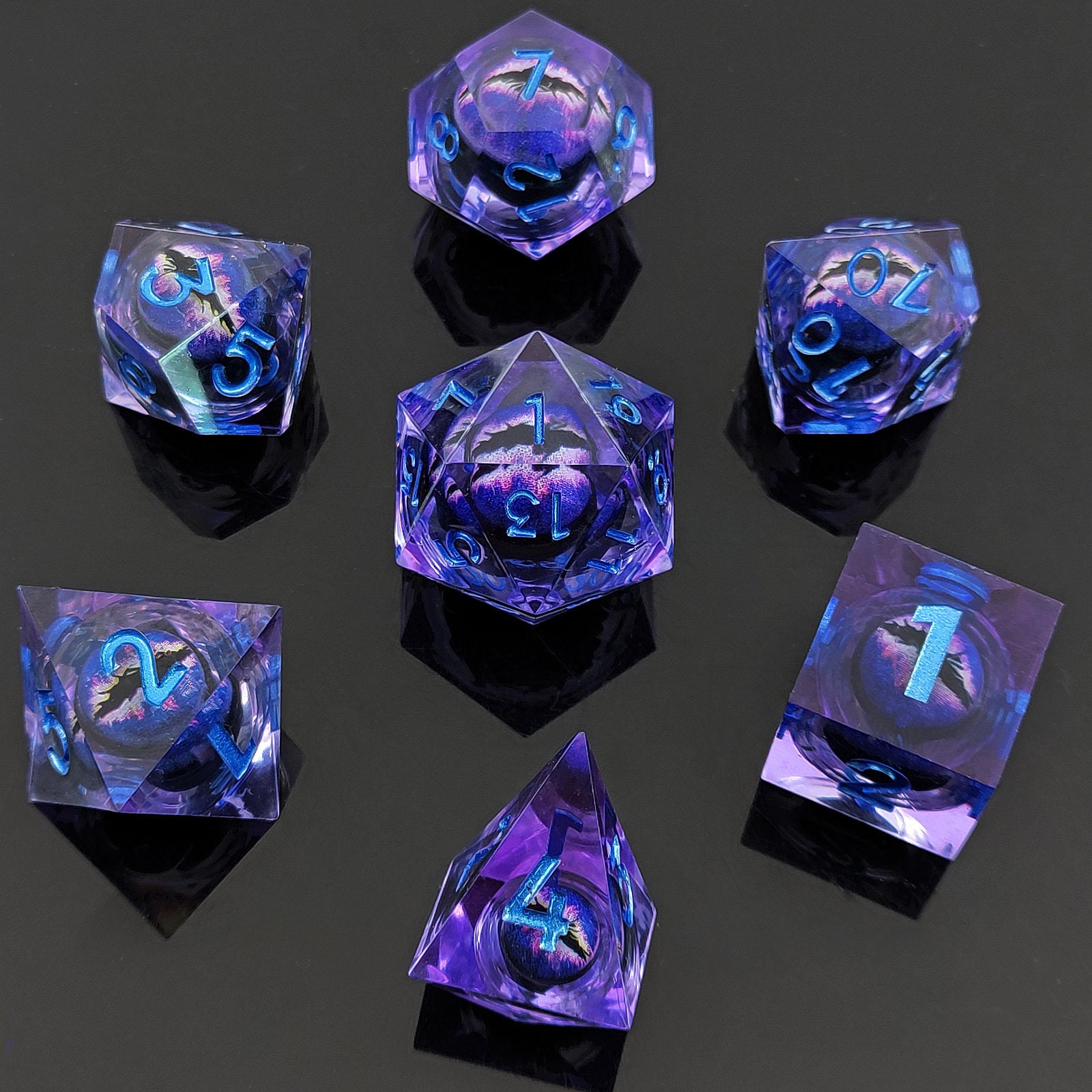 Dragon Eye Resin Dice – Movable Eye D20 Dice for COC, DND, Baldur’s Gate 3 TRPG