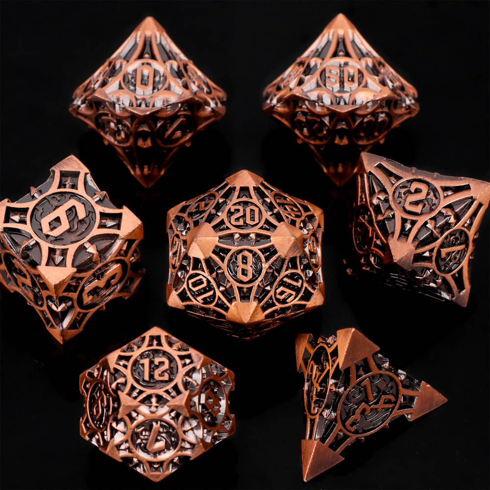 Bloodstain Solid Metal DND Dice Sharp Edges for TRPG