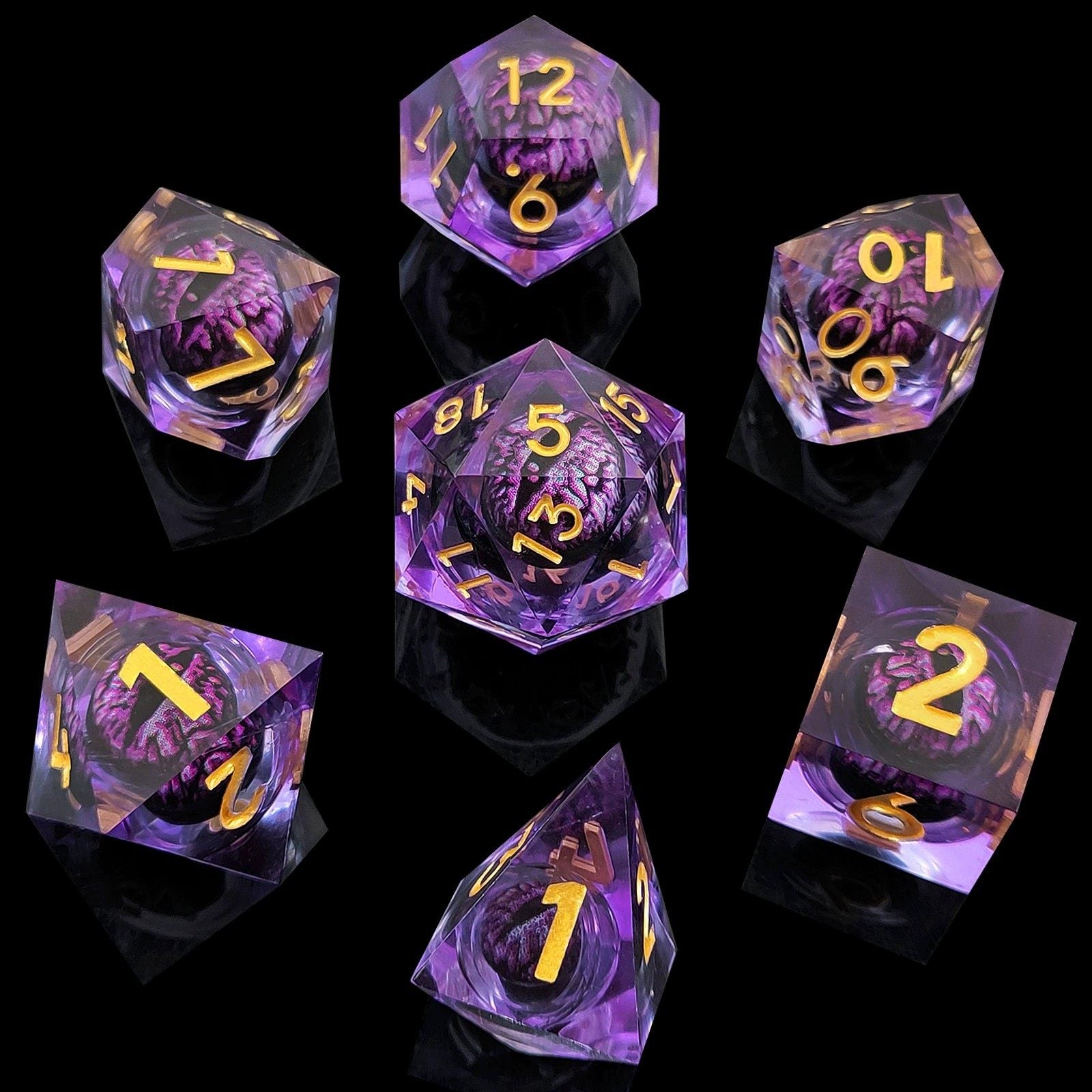 Dragon Eye Resin Dice – Movable Eye D20 Dice for COC, DND, Baldur’s Gate 3 TRPG