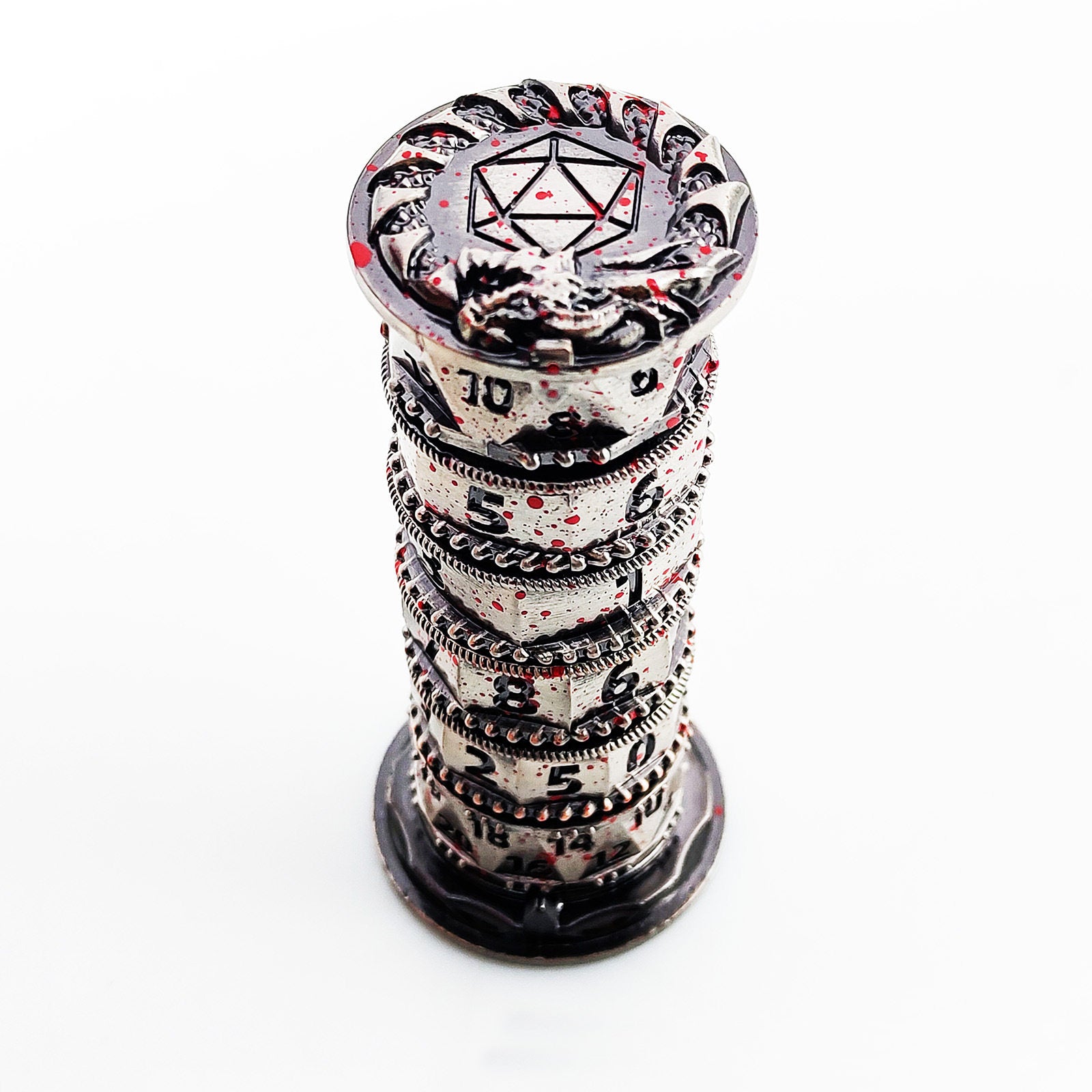 Metal Tower Dice Set – 7-in-1 DND, COC, Dragon & Dungeon D20 Polyhedral Dice