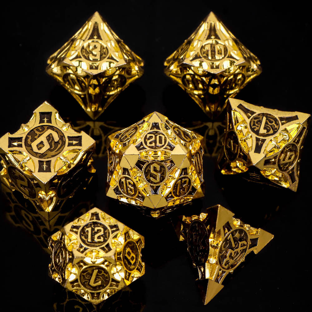Bloodstain Solid Metal DND Dice Sharp Edges for TRPG