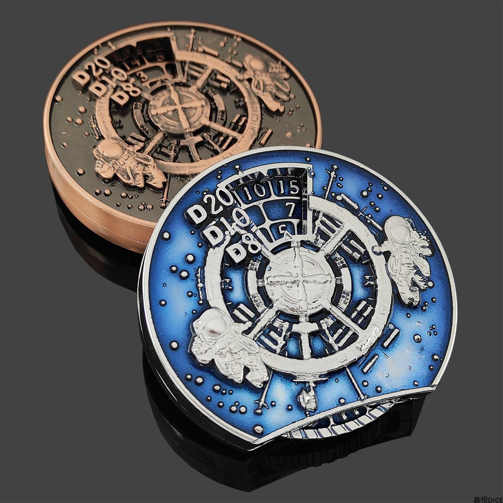 Metal 7-in-1 Fidget Spinner Dice Set – DND COC D20 RPG Tabletop Dice