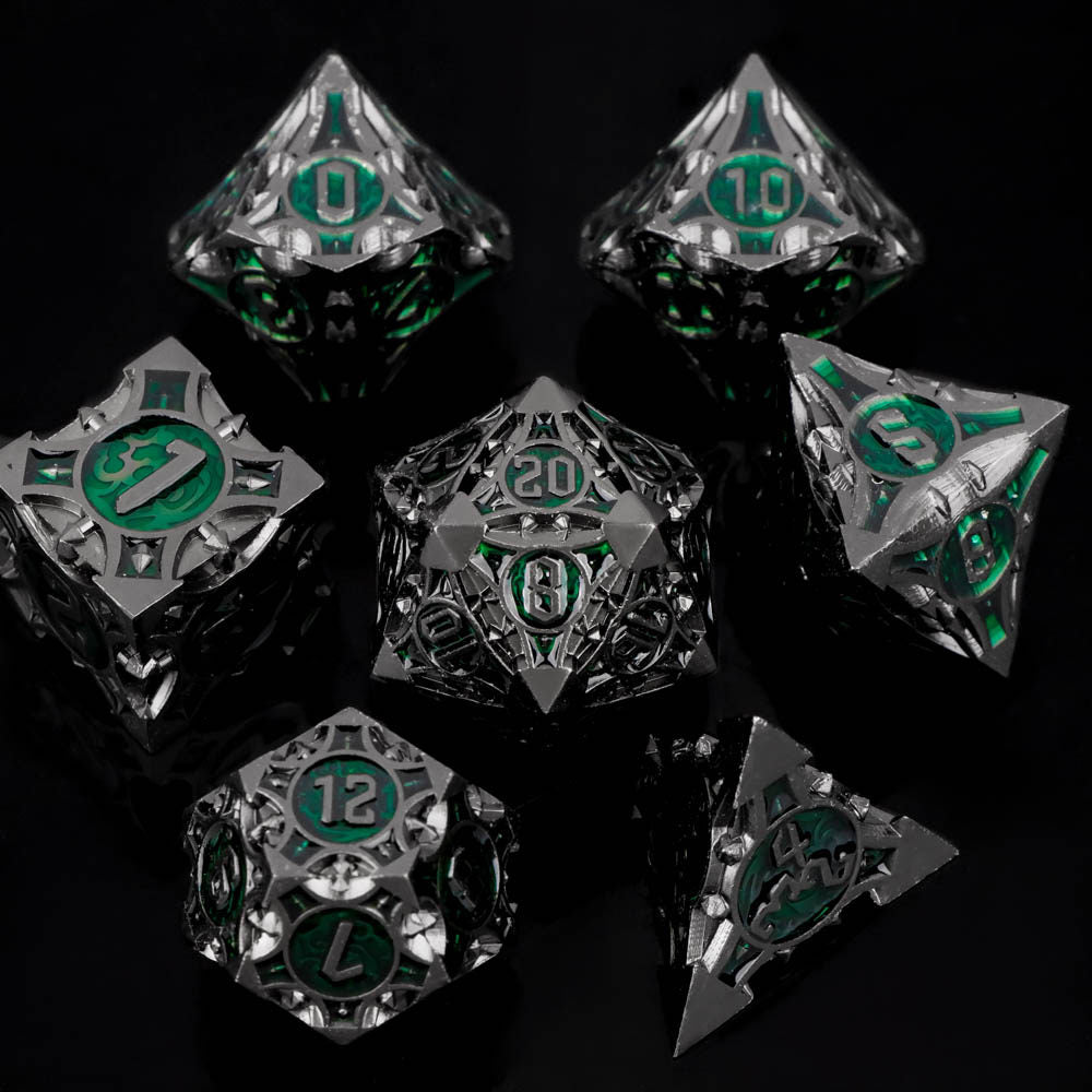 Bloodstain Solid Metal DND Dice Sharp Edges for TRPG