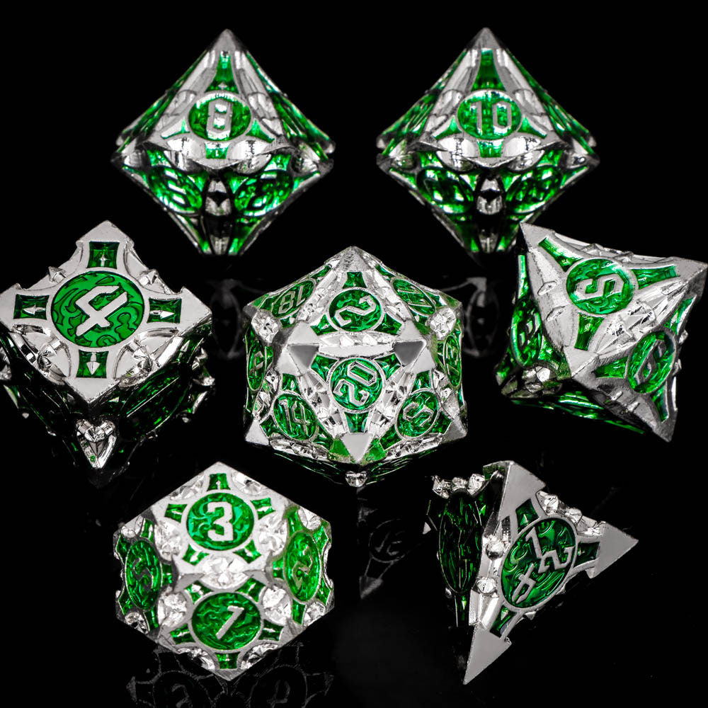 Bloodstain Solid Metal DND Dice Sharp Edges for TRPG