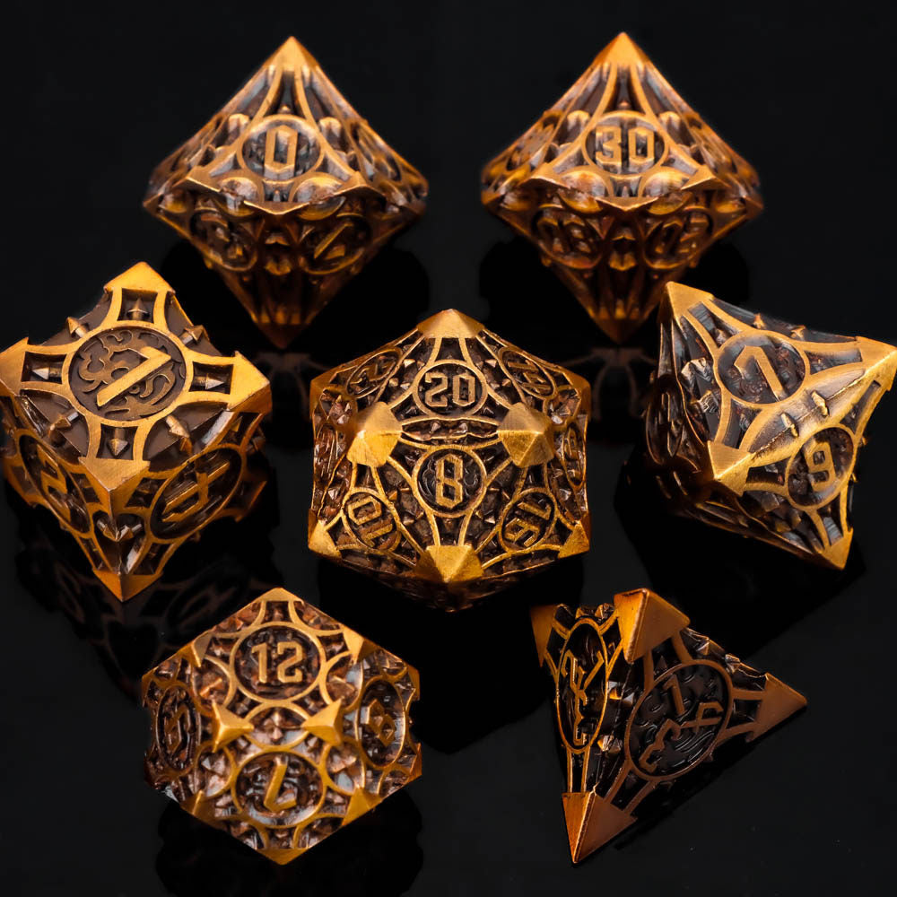 Bloodstain Solid Metal DND Dice Sharp Edges for TRPG