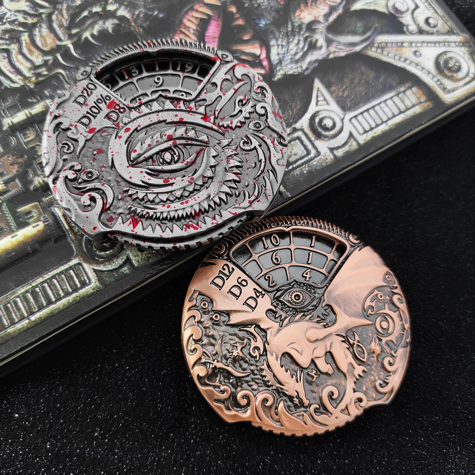 Metal 7-in-1 Fidget Spinner Dice Set – DND COC D20 RPG Tabletop Dice
